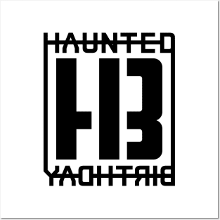 Haunted Birthday Text Logo (black) Posters and Art